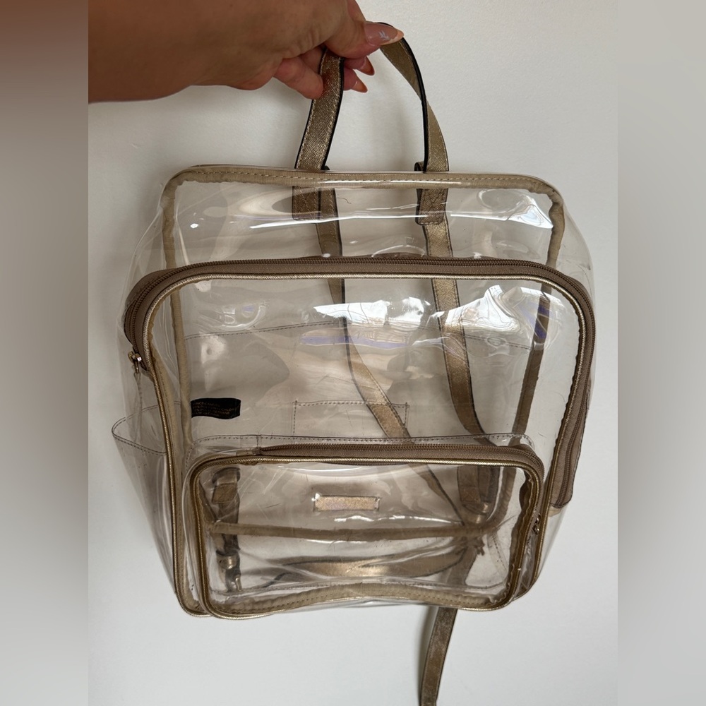 Transparent Gold Trim Backpack